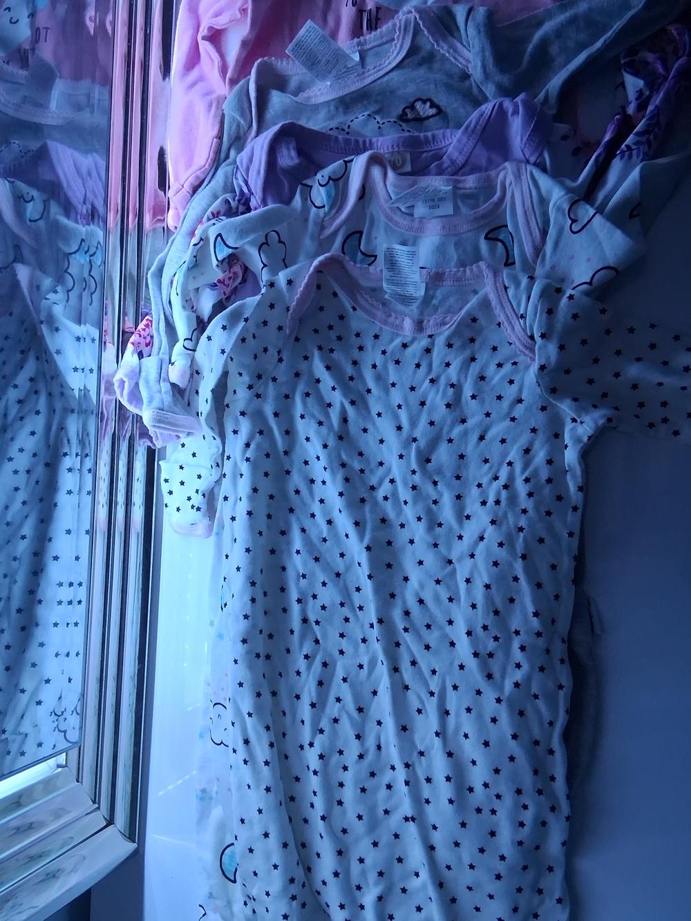 Unbranded White Star-Print Sleep Sack with Pink Trim